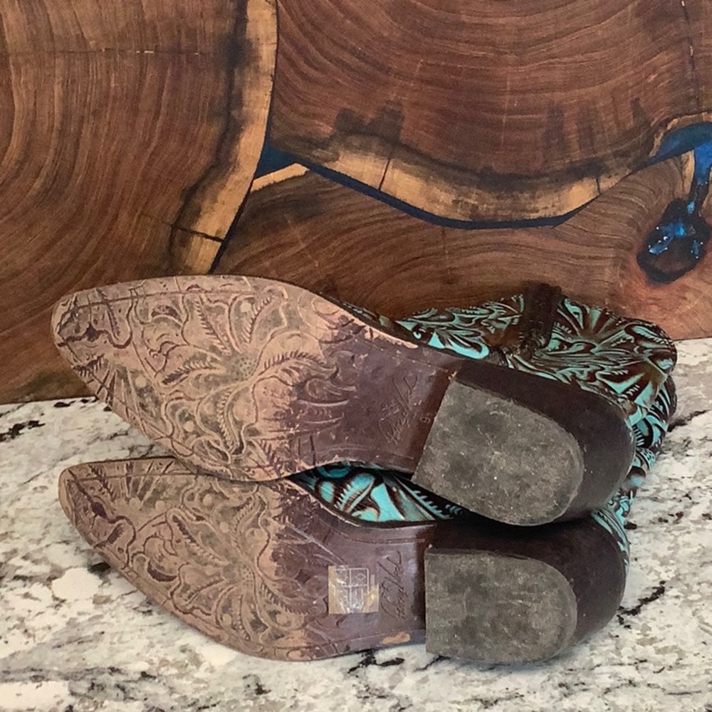 Patricia Nash turquoise and chocolate Heeled Boots - Picture 4 of 7